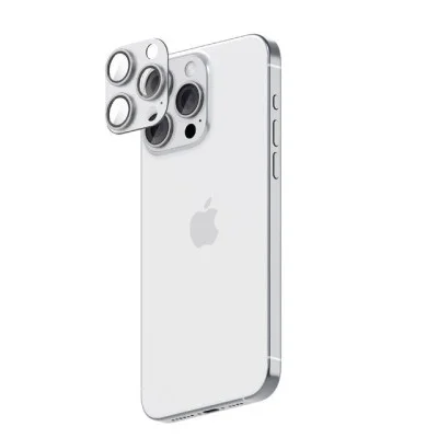 Smartix Premium Aluminium Camera Glass for iPhone 16 Pro/Pro Max - White Titanium